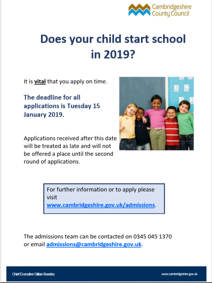 Urgent School Admissions Deadline Buckden Preschool